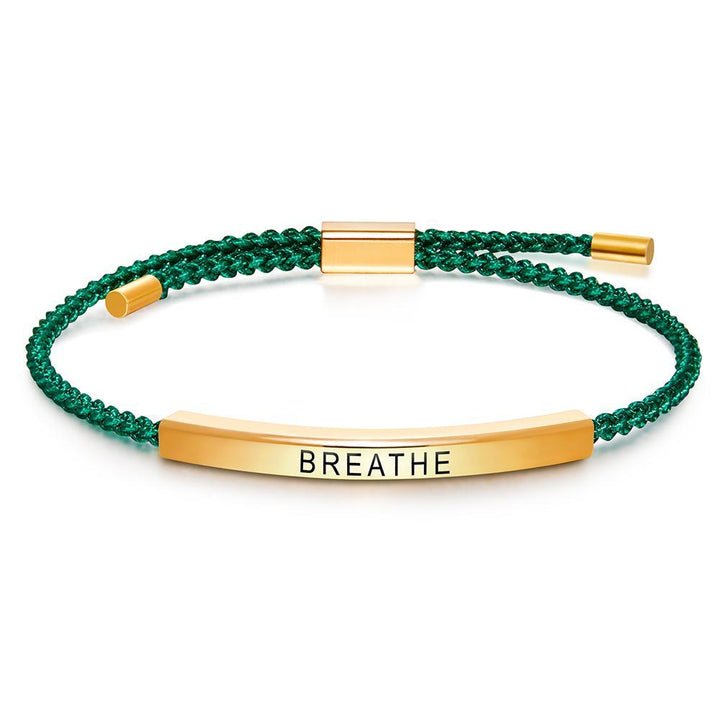 Cissyia.com Personalized Engravable Bar Bolo Braided Engraved Bracelet