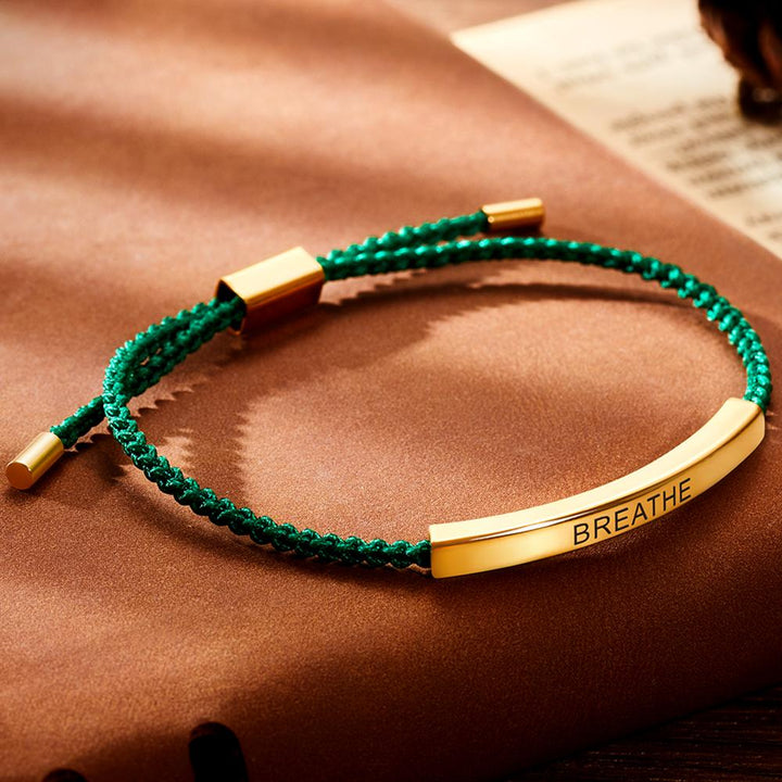 Cissyia.com Personalized Engravable Bar Bolo Braided Engraved Bracelet