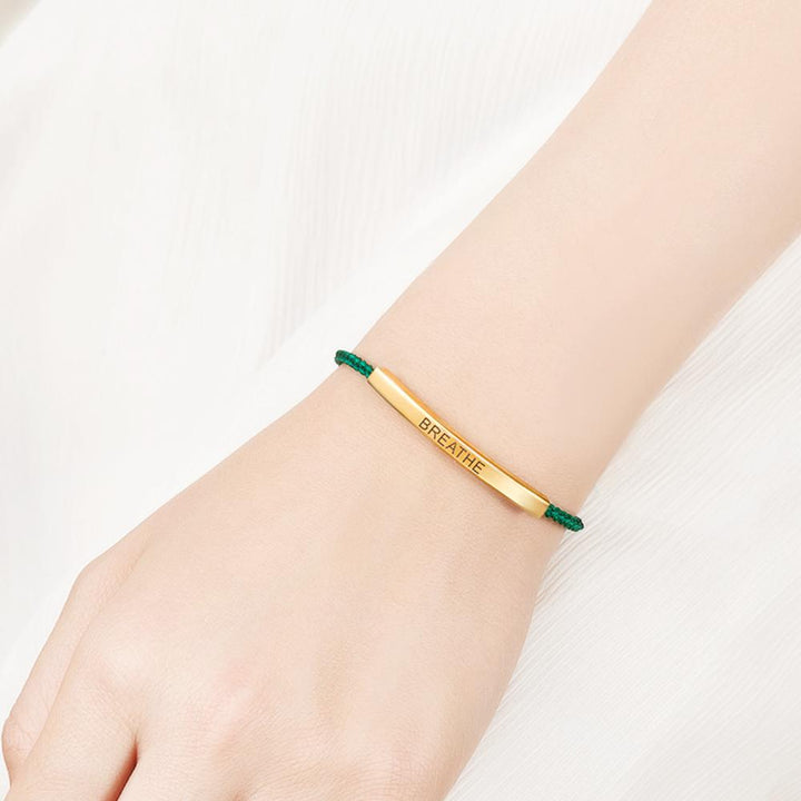 Cissyia.com Personalized Engravable Bar Bolo Braided Engraved Bracelet