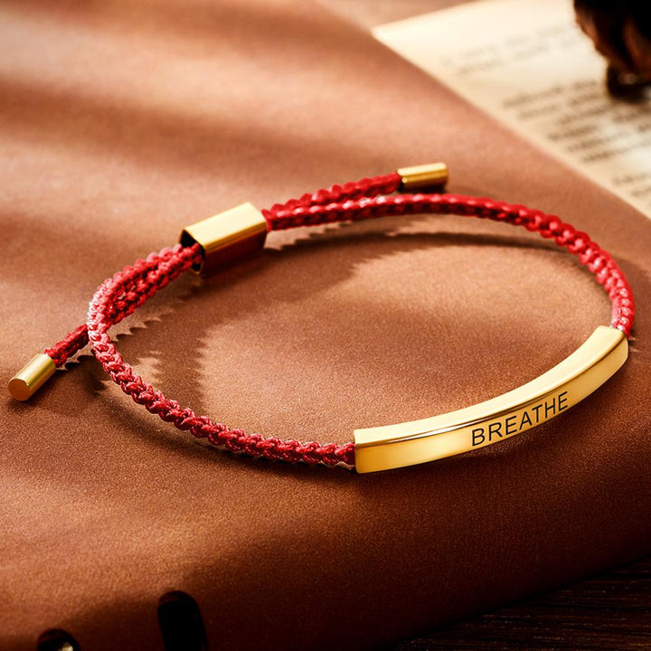 Cissyia.com Personalized Engravable Bar Bolo Braided Engraved Bracelet