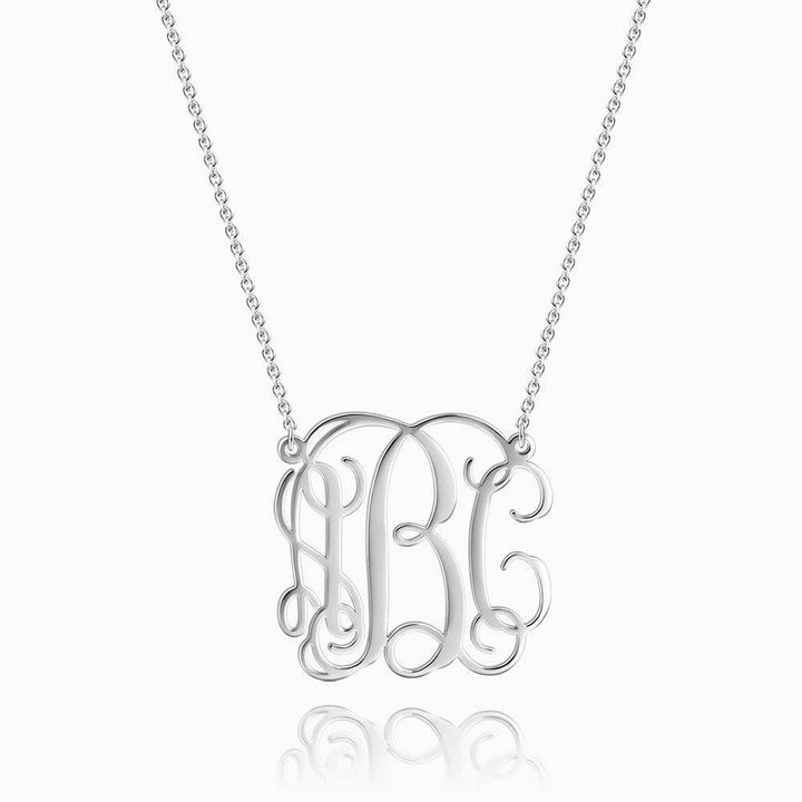 Cissyia.com Rose Gold Plated Personalized Three Monograms Name Necklace