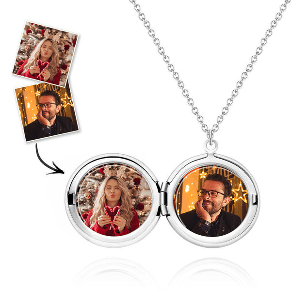 Cissyia.com Round Locket Commemorative Custom Christmas Gifts Photo Necklace