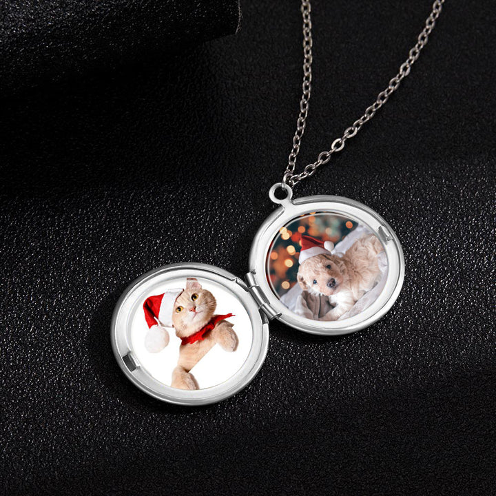 Cissyia.com Round Locket Commemorative Custom Pet Photo Necklace