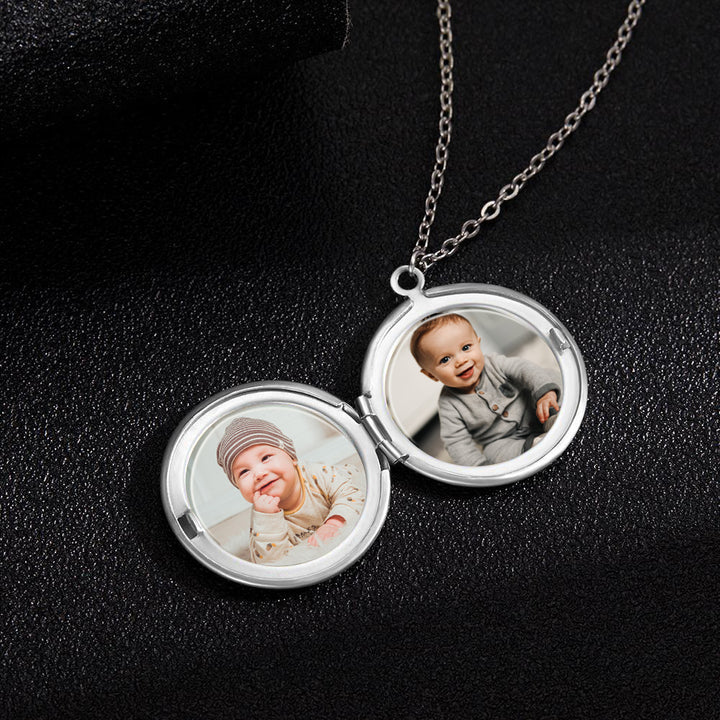 Cissyia.com Round Locket Commemorative Custom Photo Necklace