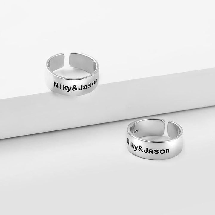 Cissyia.com Men’s Engravable Cuff Ring in 925 Sterling Silver