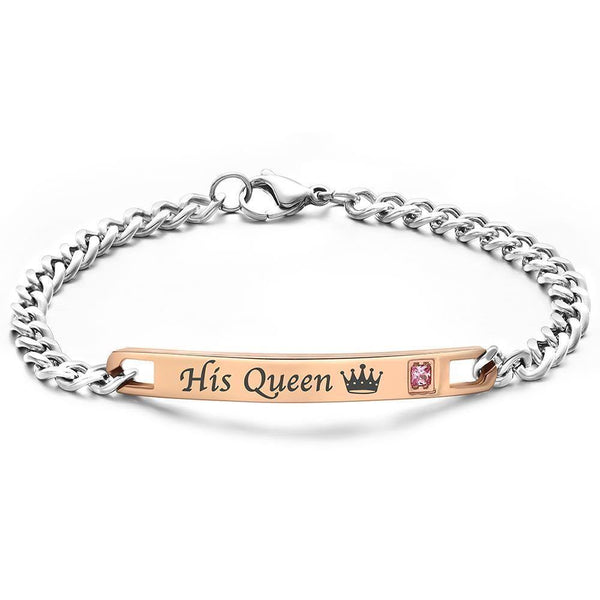Cissyia.com Zircon Personalized Engravable Bar Engraved Bracelet in Stainless Steel