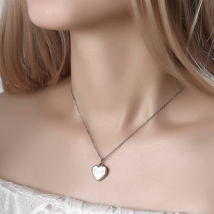 Cissyia.com Handprint Heart Shape Custom Photo Necklace