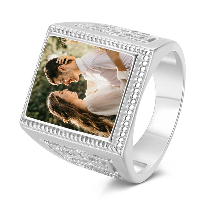 Cissyia.com Silver Square Shape Openwork Ring