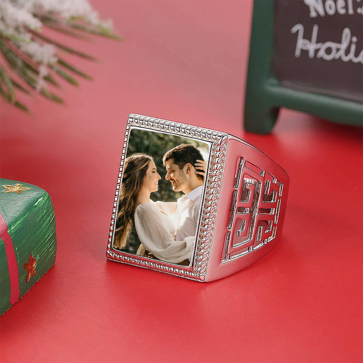 Cissyia.com Silver Square Shape Openwork Ring