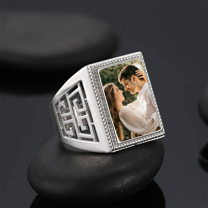 Cissyia.com Silver Square Shape Openwork Ring