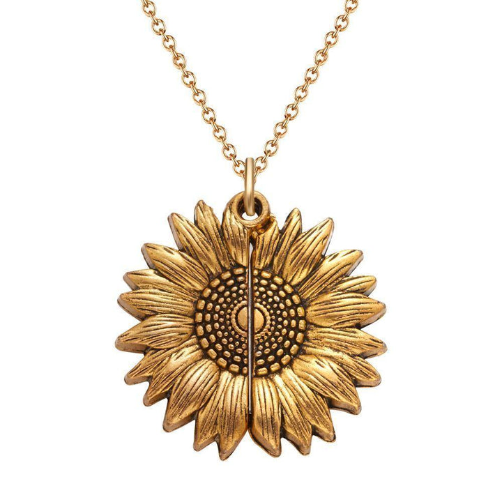 Cissyia.com Personalized Openable Sunflower Photo Necklace