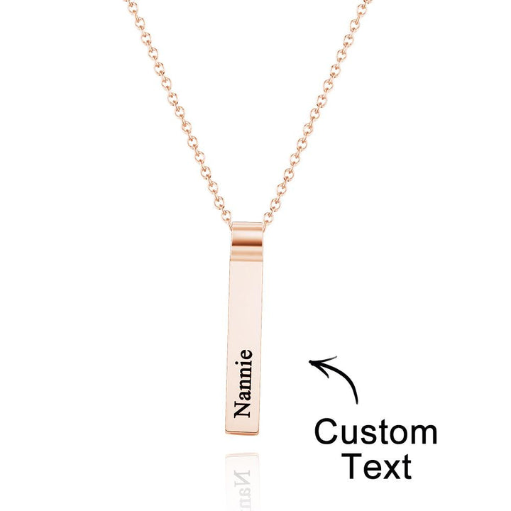 Cissyia.com Custom Engraved Vertical 1-5 Names Necklace Stylish Personalized Pendant for Her