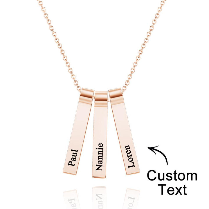 Cissyia.com Custom Engraved Vertical 1-5 Names Necklace Stylish Personalized Pendant for Her