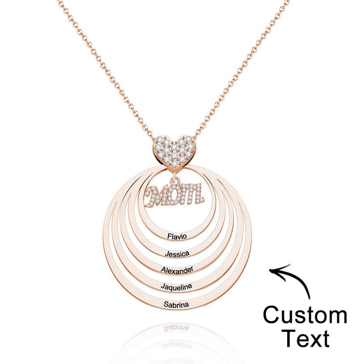 Cissyia.com Custom Engraved Necklace Simple Circularity Family Gifts