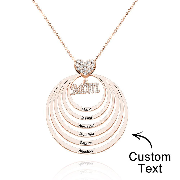Cissyia.com Custom Engraved Necklace Simple Circularity Family Gifts