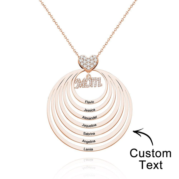 Cissyia.com Custom Engraved Necklace Simple Circularity Family Gifts