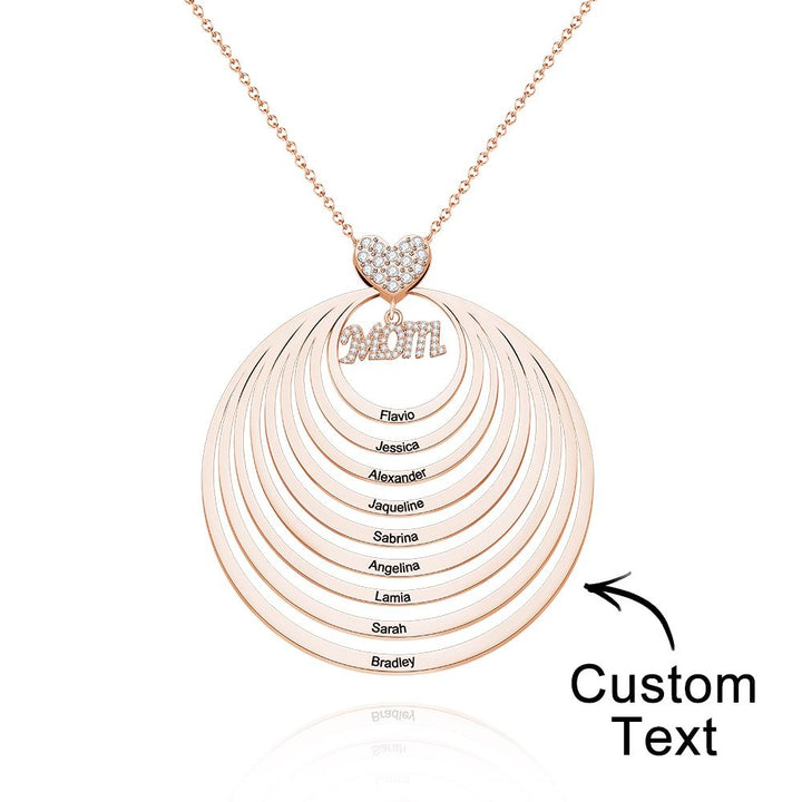 Cissyia.com Custom Engraved Necklace Simple Circularity Family Gifts