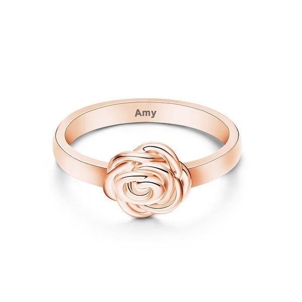 Cissyia.com Women’s Personalized Rose Engraved Ring