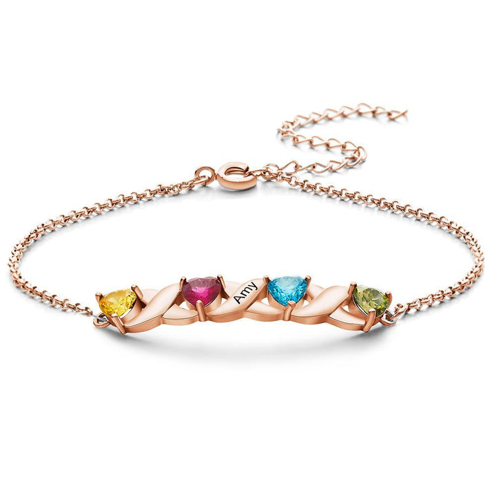 Cissyia.com Custom Engraved Bracelet Heart-shaped Diamond Bracelet Gifts for Women