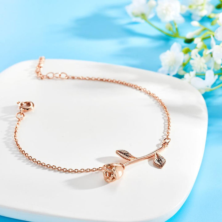 Cissyia.com Personalized Engravable Rose Charm Bracelet