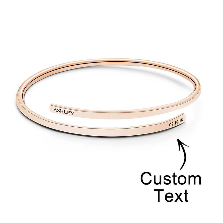 Cissyia.com Platinum Plated Personalized Wrap Engraved Bracelet