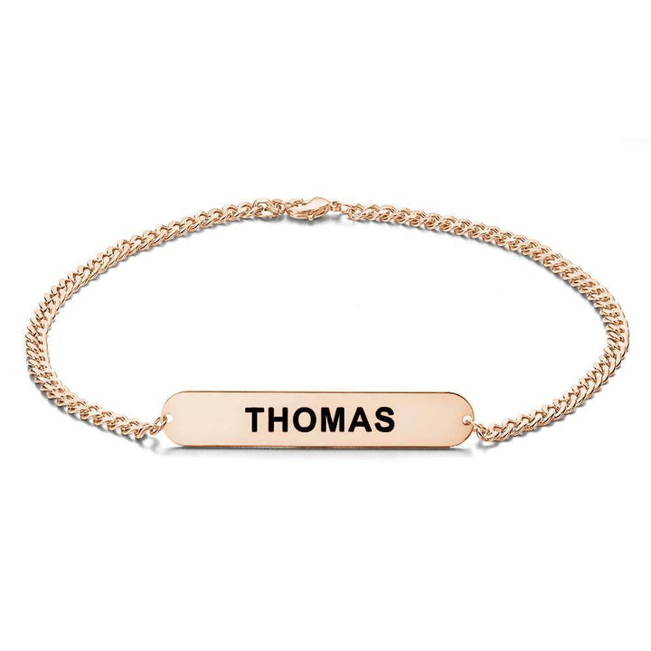 Cissyia.com Men’s Personalized Engravable Bar Engraved Bracelet