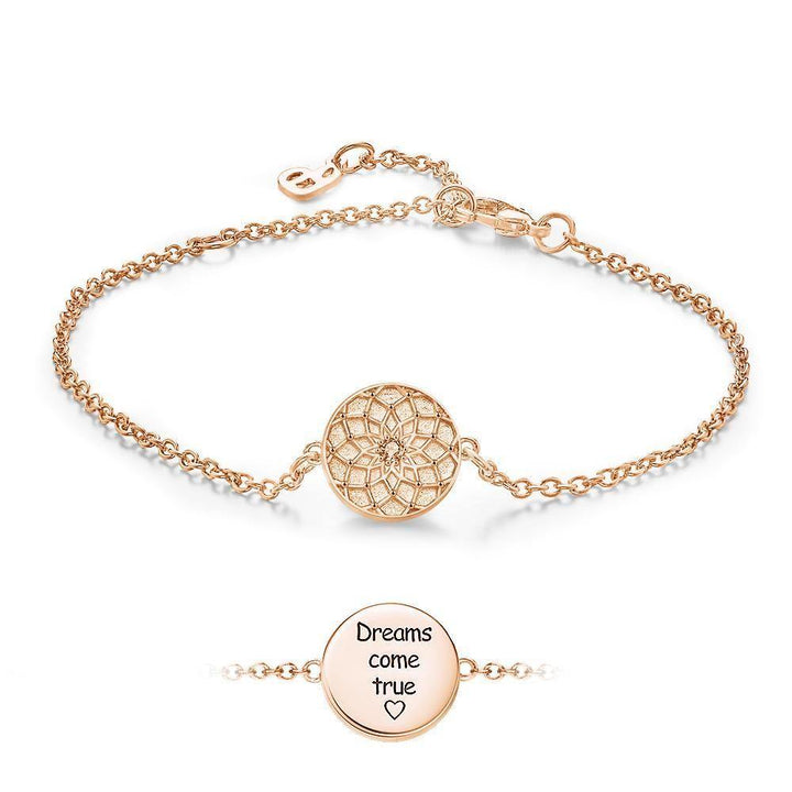 Cissyia.com Personalized Dream Catcher Disc Tag Engraved Bracelet