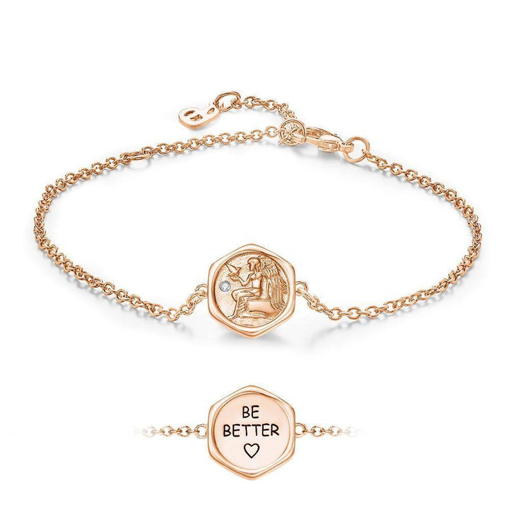 Cissyia.com Personalized Hexagon Wish Coin Tag Commemorative Engraved Bracelet