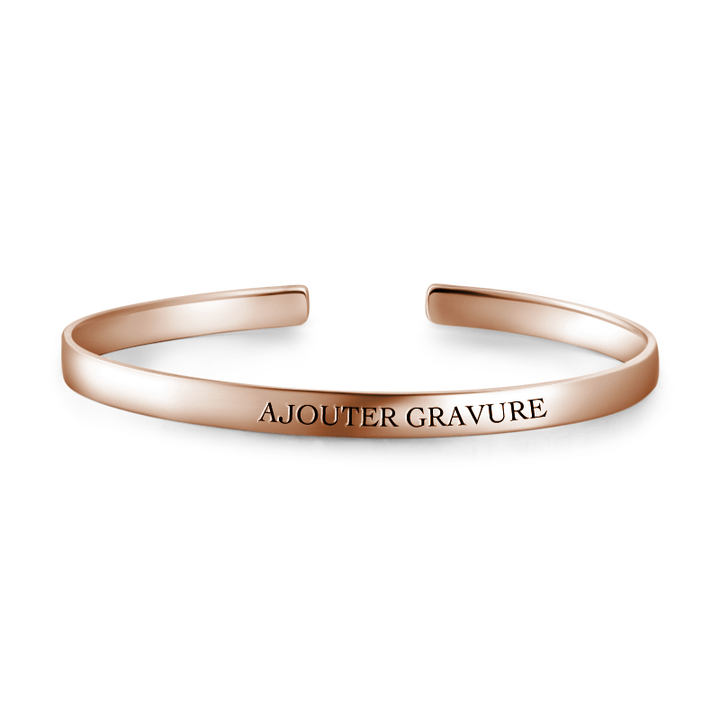 Cissyia.com Rose Gold Plated Engravable Open Bangle Engraved Bracelet