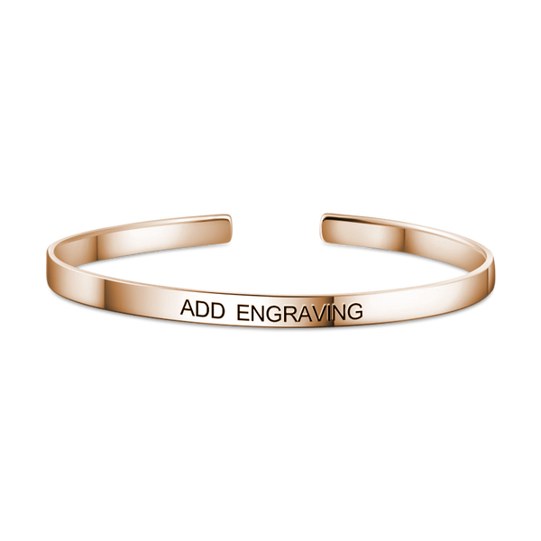 Cissyia.com Rose Gold Plated Engravable Open Bangle Engraved Bracelet