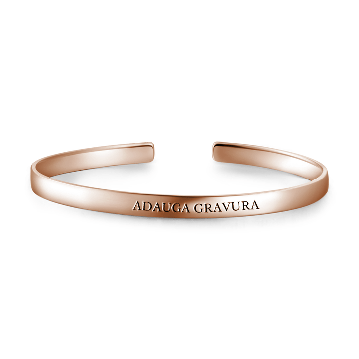 Cissyia.com Rose Gold Plated Engravable Open Bangle Engraved Bracelet