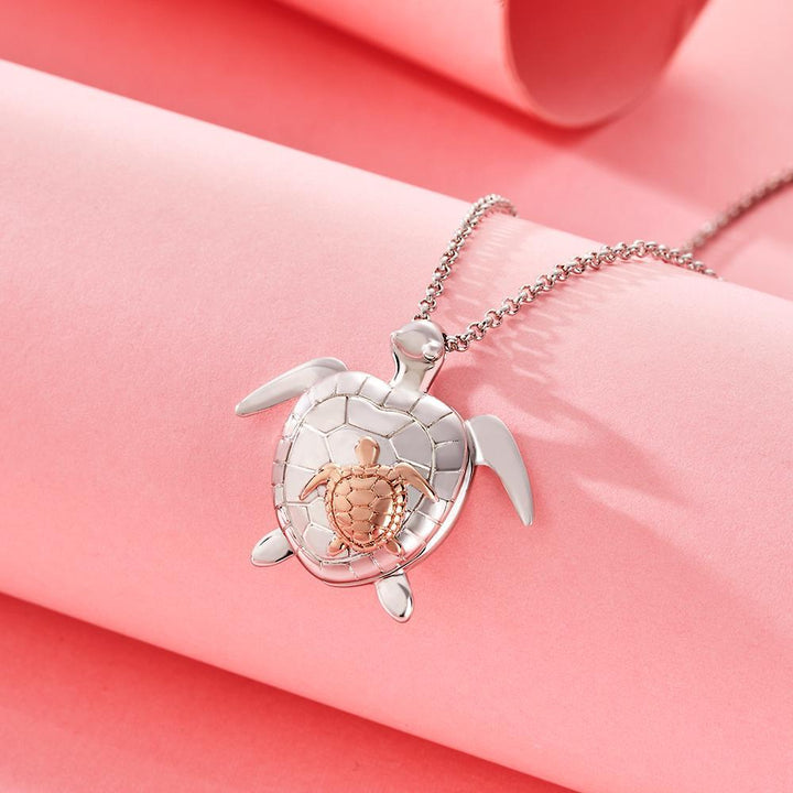 Cissyia.com Personalized Photo Sea Turtle Locket Pendant Necklace in Silver