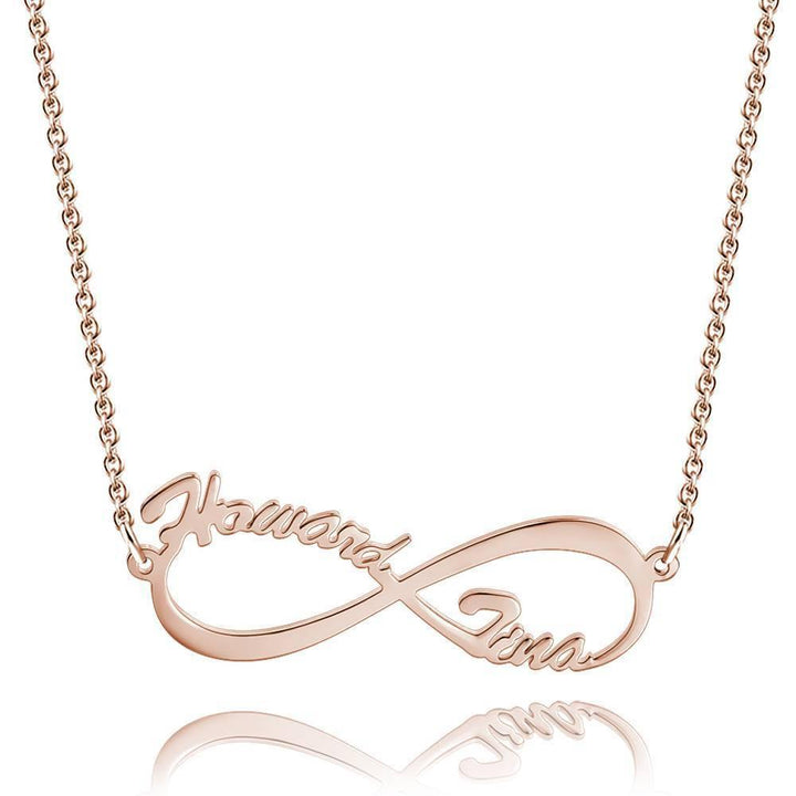 Cissyia.com Infinity Name Necklace Rose Gold Plated
