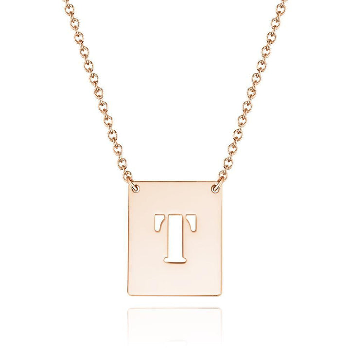 Cissyia.com Men’s Personalized Single Initial Tag Necklace