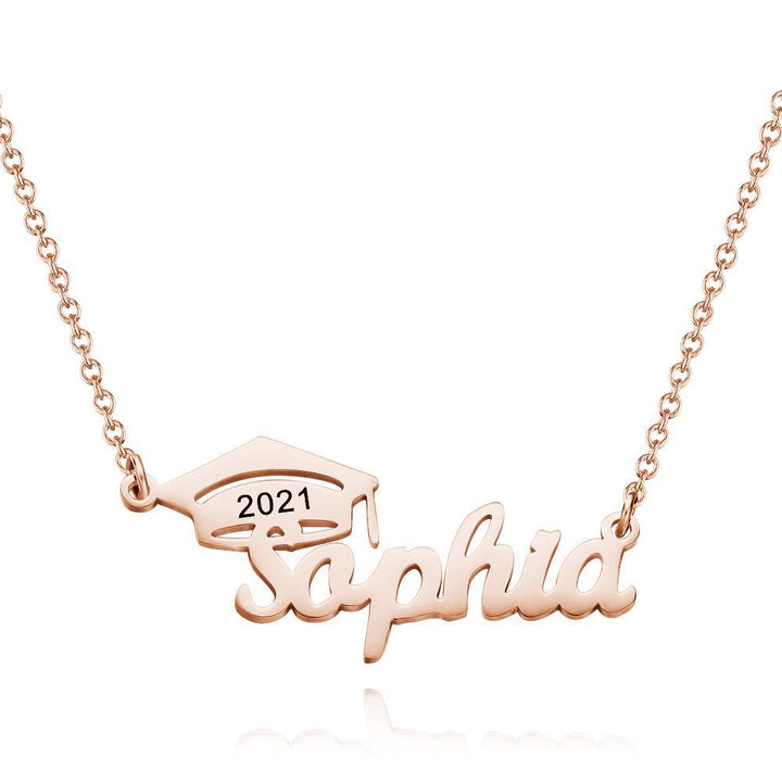 Cissyia.com Personalized Cap Name Cut-Out Name Necklace