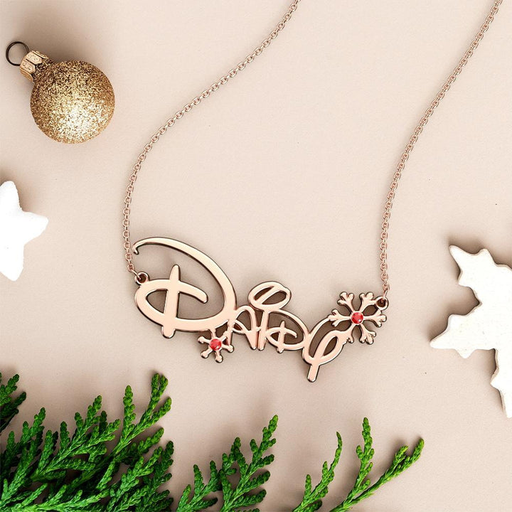 Cissyia.com Custom Christmas Name Necklace Disney Princess