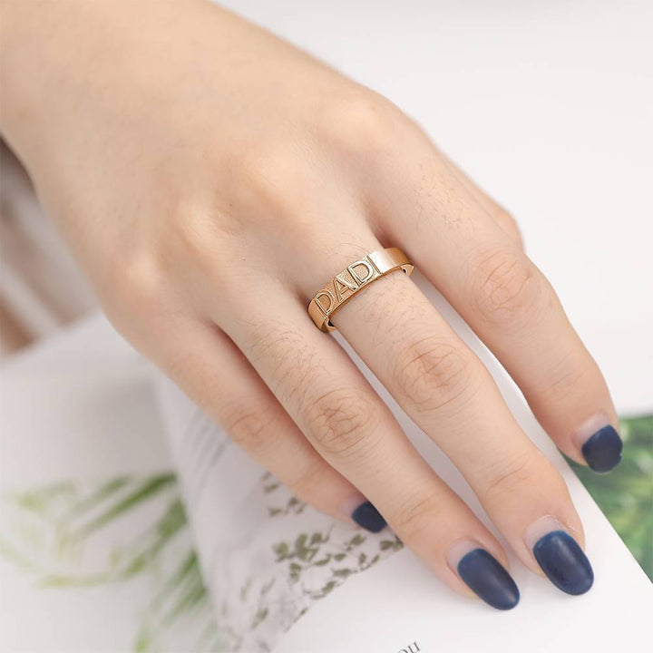 Cissyia.com Engraved Ring in Classic Design for Dads