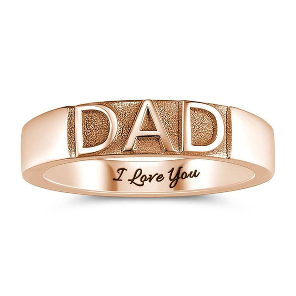 Cissyia.com Engraved Ring in Classic Design for Dads