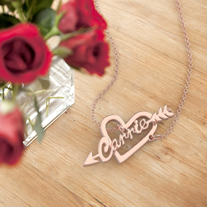 Cissyia.com Personalized Heart and Arrow Two Names Cut-Out Name Bracelet