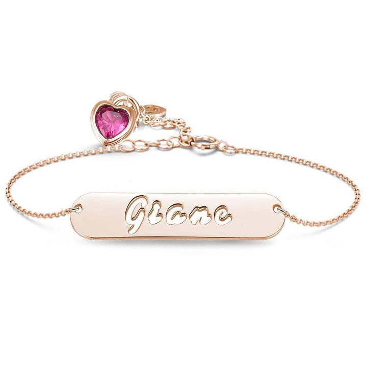 Cissyia.com Platinum Plated Birthstone Name Bracelet