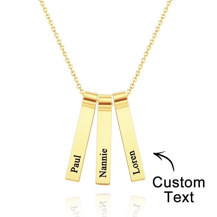 Cissyia.com Custom Engraved Vertical 1-5 Names Necklace Stylish Personalized Pendant for Her
