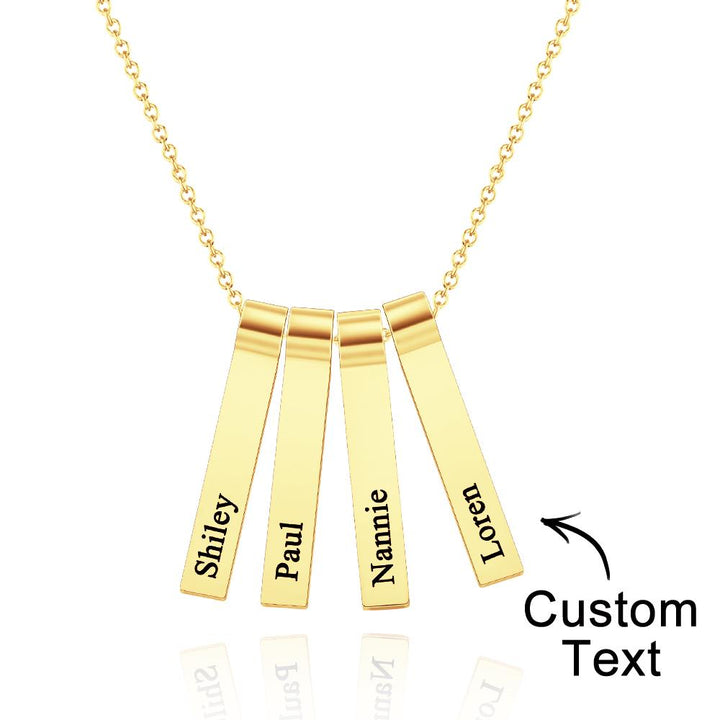 Cissyia.com Custom Engraved Vertical 1-5 Names Necklace Stylish Personalized Pendant for Her