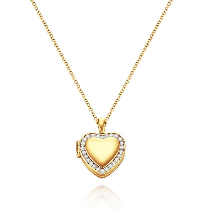 Cissyia.com Personalized Photo Heart Shaped Locket Pendant Necklace