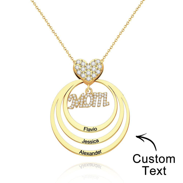 Cissyia.com Custom Engraved Necklace Simple Circularity Family Gifts