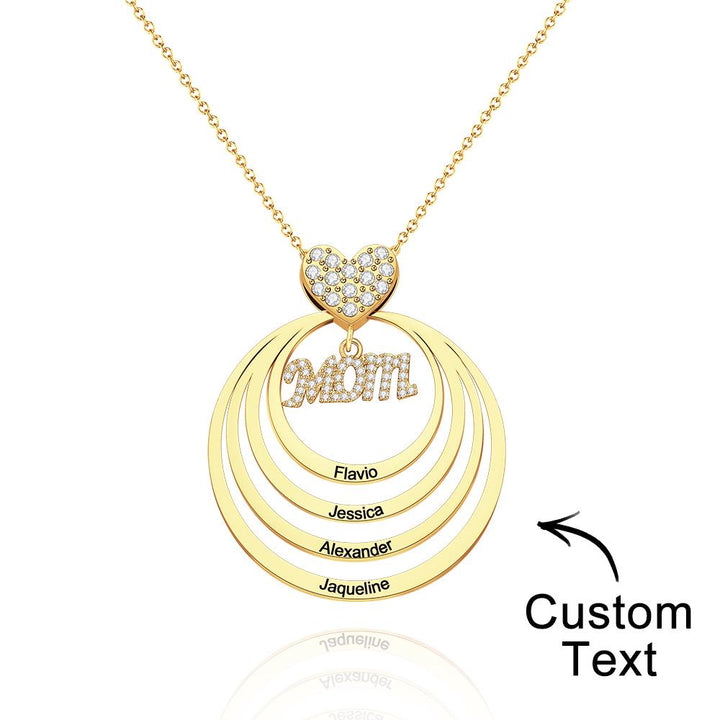 Cissyia.com Custom Engraved Necklace Simple Circularity Family Gifts