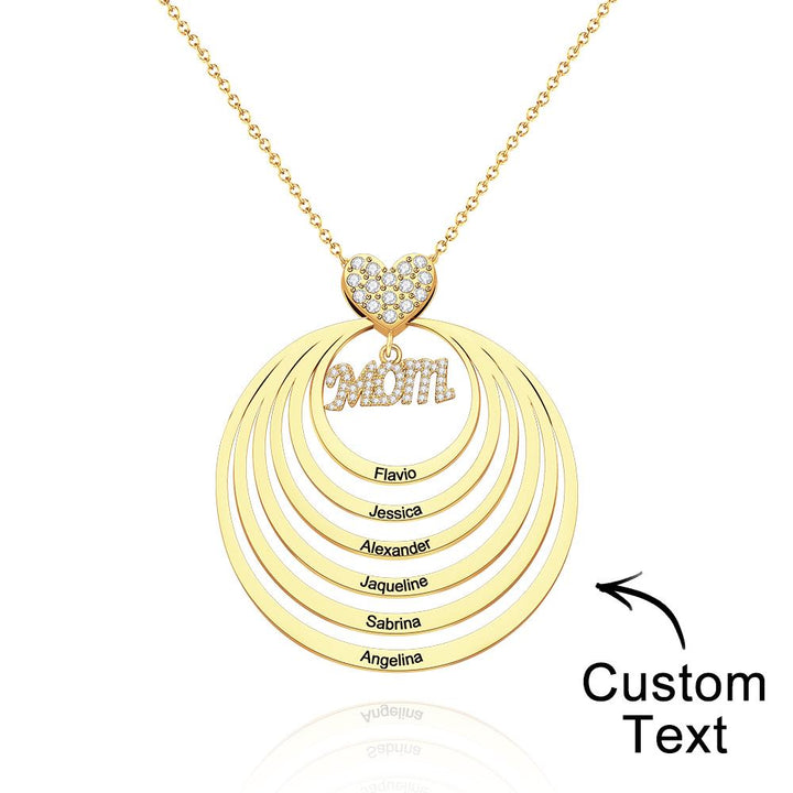 Cissyia.com Custom Engraved Necklace Simple Circularity Family Gifts