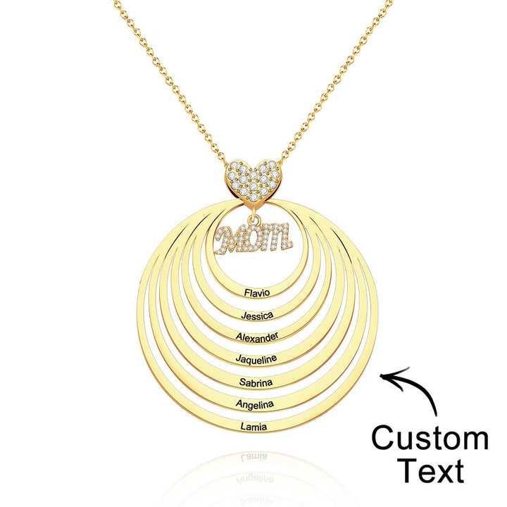 Cissyia.com Custom Engraved Necklace Simple Circularity Family Gifts