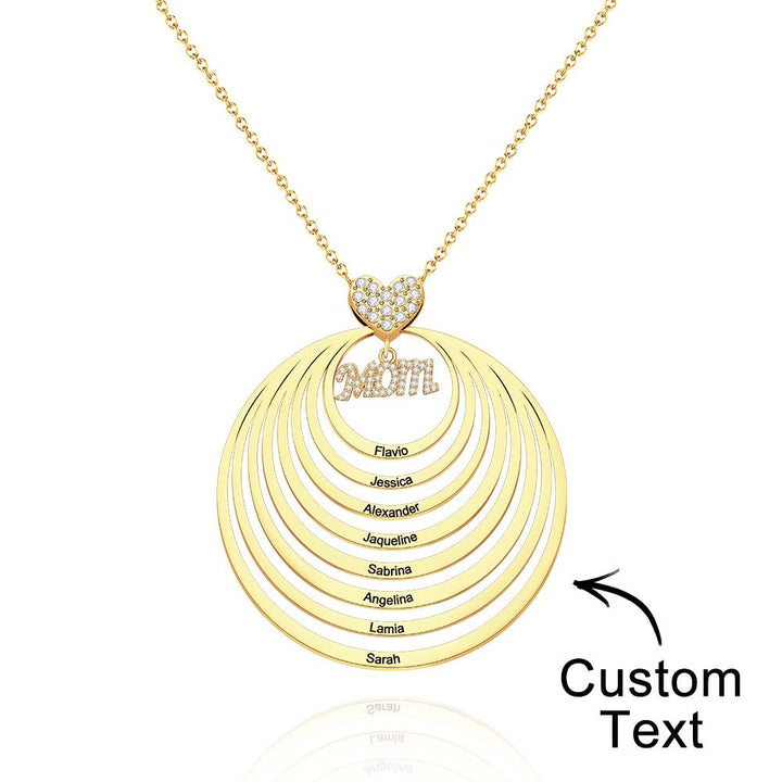 Cissyia.com Custom Engraved Necklace Simple Circularity Family Gifts