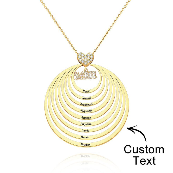 Cissyia.com Custom Engraved Necklace Simple Circularity Family Gifts