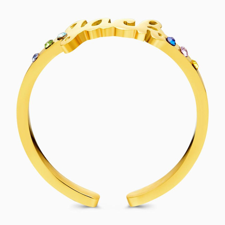 Cissyia.com Personalized Name Ring with Six Birthstones